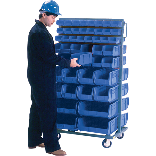 Support mobile deux c&ocirc;t&eacute;s pour bacs, &agrave; deux c&ocirc;t&eacute;s, 96 bacs, 36" la x 24" p x 63" h NRZ Safety Inc.