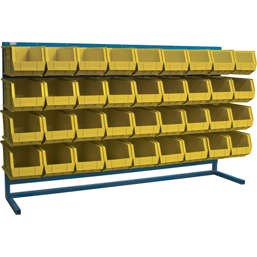 Louvered Rack with Bins, 36 Bins, 72" W x 15" D x 40" H NRZ Safety Inc.