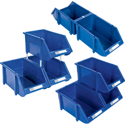 Stack & Hang Bin, 7-7/8" W x 7" H x 17-11/16" D, Blue NRZ Safety Inc.
