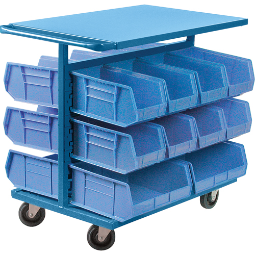 Chariot &agrave; bacs avec bacs, &agrave; deux c&ocirc;t&eacute;s, 20 bacs, 24" la x 38-1/2" p x 36-1/2" h NRZ Safety Inc.