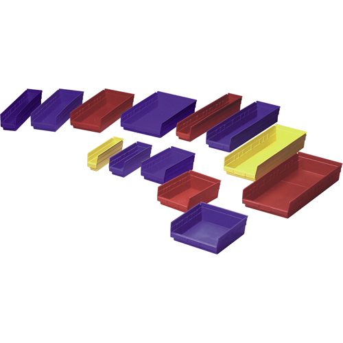 Bacs de rangement pour tablettes, 8-3/8" la x 4" H x 23-5/8" p, Bleu, Capacit&eacute; 50 lb NRZ Safety Inc.