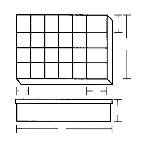 Boîte &agrave; compartiments, Plastique, 24 compartiments, 18-1/2" la x 13" p, 3" h, Gris NRZ Safety Inc.