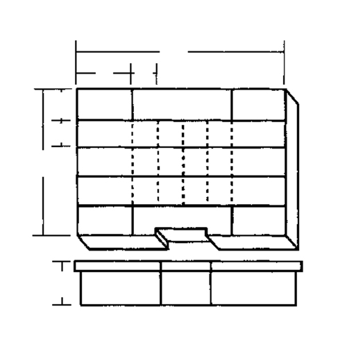 Boîte &agrave; compartiments, Plastique, 24 compartiments, 15-1/2" la x 11-3/4" p, 2-1/2" h, Gris NRZ Safety Inc.