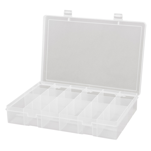 Compact Polypropylene Compartment Cases, 13-1/8" W x 9" D x 2-5/16" H, 18 Compartments NRZ Safety Inc.