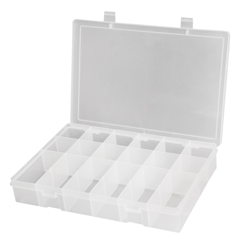 Compact Polypropylene Compartment Cases, 11" W x 6-3/4" D x 1-3/4" H, 18 Compartments NRZ Safety Inc.