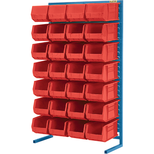 Support stationnaire pour bacs &agrave; un c&ocirc;t&eacute;, 36" la x 12" p x 61" h, 28 bacs NRZ Safety Inc.