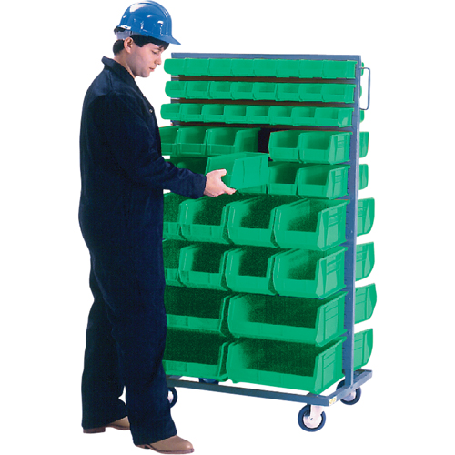 Support mobile deux c&ocirc;t&eacute;s pour bacs, &agrave; deux c&ocirc;t&eacute;s, 96 bacs, 36" la x 24" p x 63" h NRZ Safety Inc.