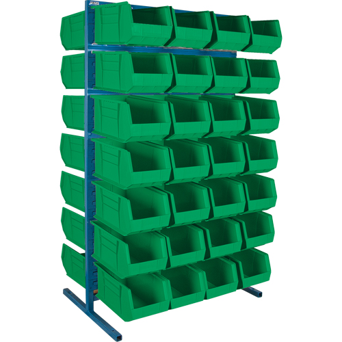 Double-Sided Stationary Bin Rack, 61" W x 56" D x 24" H, 56 Bins NRZ Safety Inc.