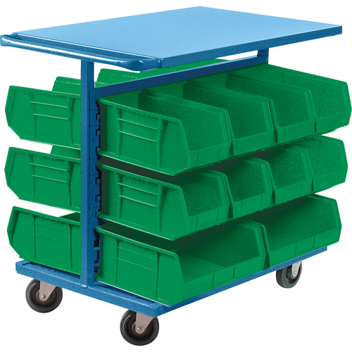 Chariot &agrave; bacs avec bacs, &agrave; deux c&ocirc;t&eacute;s, 20 bacs, 24" la x 38-1/2" p x 36-1/2" h NRZ Safety Inc.