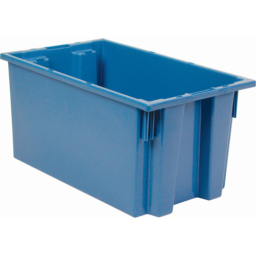 Stack & Nest Totes, 9" x 18" x 11", Blue NRZ Safety Inc.