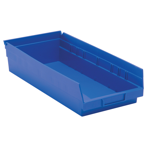 Bacs de rangement pour tablettes, 8-3/8" la x 4" H x 17-7/8" p, Bleu, Capacit&eacute; 40 lb NRZ Safety Inc.
