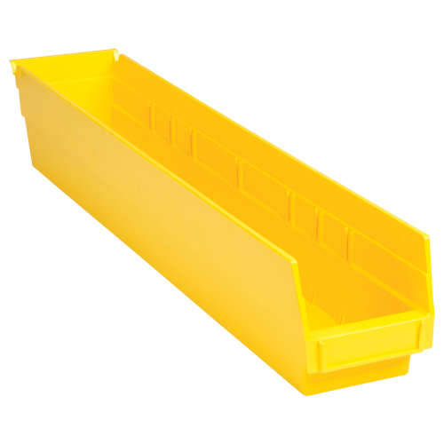 Shelf Bins, 4-1/8" W x 4" H x 23-5/8" D, Yellow, 50 lbs. Capacity NRZ Safety Inc.