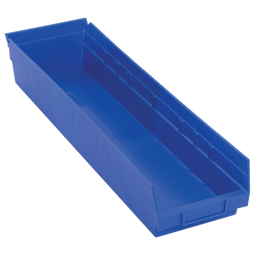 Bacs de rangement pour tablettes, 6-5/8" la x 4" H x 23-5/8" p, Bleu, Capacit&eacute; 50 lb NRZ Safety Inc.