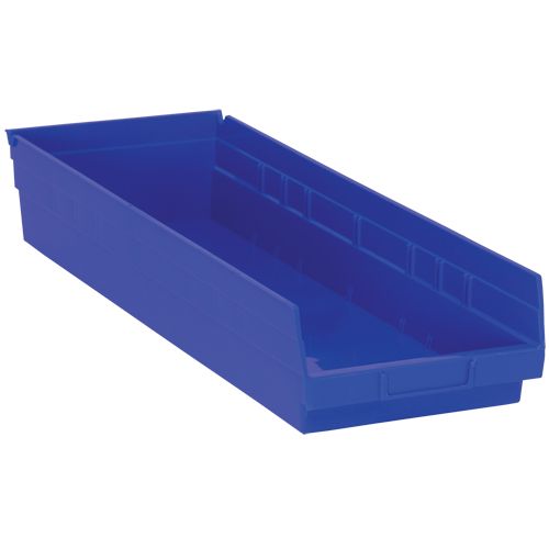 Bacs de rangement pour tablettes, 8-3/8" la x 4" H x 23-5/8" p, Bleu, Capacit&eacute; 50 lb NRZ Safety Inc.