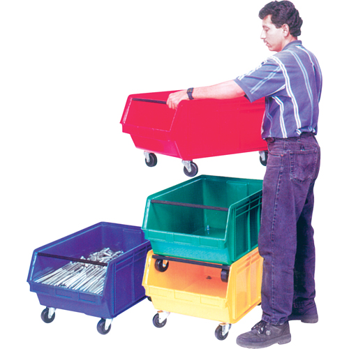Bac g&eacute;ant empilable et mobile, 11-7/8" ha x 18-3/8" la x 29" p, Capacit&eacute; de 150 lb, Bleu NRZ Safety Inc.
