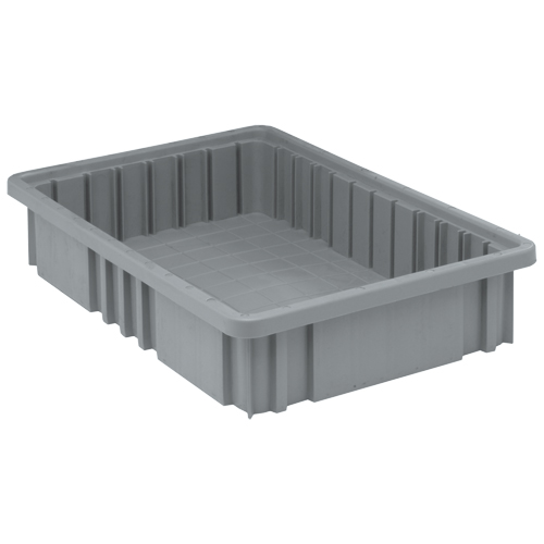 Divider Box&reg; Containers, Plastic, 16.5" W x 10.9" D x 3.5" H, Grey NRZ Safety Inc.
