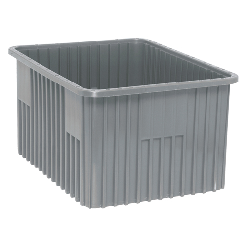 Divider Box&reg; Containers, Plastic, 22.5" W x 17.5" D x 12" H, Grey NRZ Safety Inc.