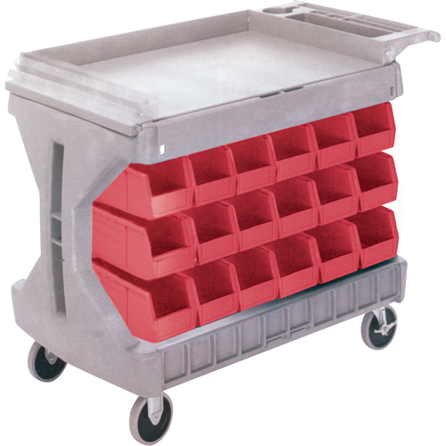 Pro Cart With Blue Bins, Double-sided, 36 bins, 45-5/18" W x 24" D x 34-3/4" H NRZ Safety Inc.