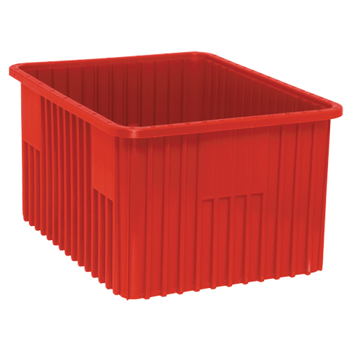 Divider Box&reg; Containers, Plastic, 22.5" W x 17.5" D x 12" H, Red NRZ Safety Inc.