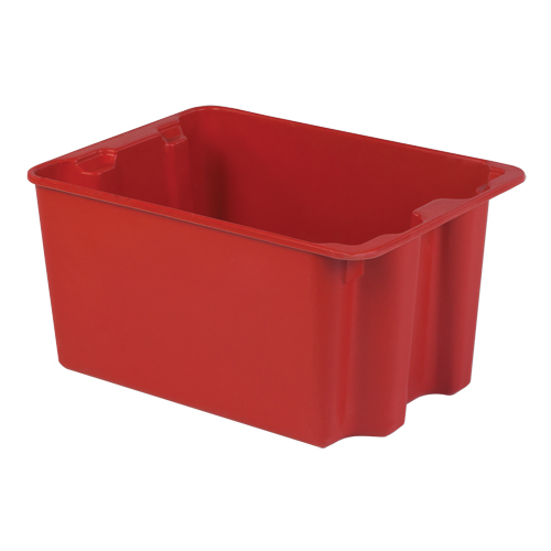 Stack-N-Nest&reg; Plexton Containers, 19.9" W x 27.5" D x 14" H, Red NRZ Safety Inc.