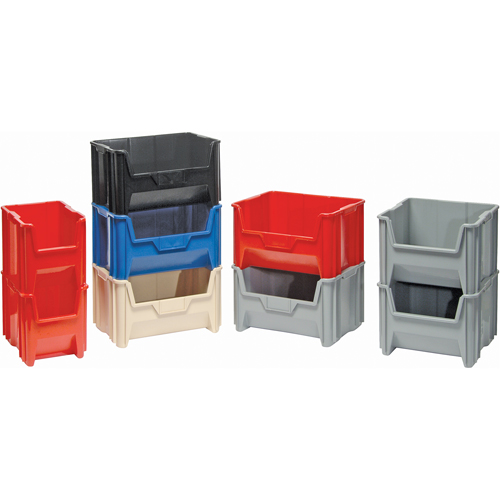 Giant Stacking Containers, 16.5" W x 17.5" D x 12.5" H, Grey NRZ Safety Inc.