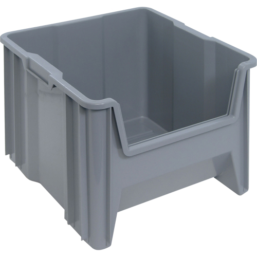 Giant Stacking Containers, 16.5" W x 17.5" D x 12.5" H, Grey NRZ Safety Inc.