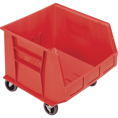 Mobile Bin, 14" H x 16-1/2" W x 18" D, 75 lbs. Capacity, Red NRZ Safety Inc.