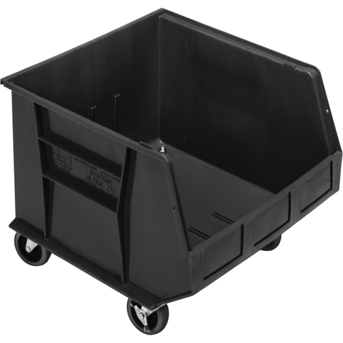 Mobile Bin, 14" H x 16-1/2" W x 18" D, 75 lbs. Capacity, Black NRZ Safety Inc.