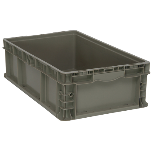 Collapsible Stacking Container, 15" W x 24" D x 7.5" H, Grey NRZ Safety Inc.