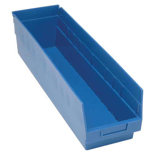 Bacs en plastique pour &eacute;tag&egrave;res Store More, 6-5/8" la x 6" H x 23-5/8" p, Bleu, Capacit&eacute; 90 lb NRZ Safety Inc.