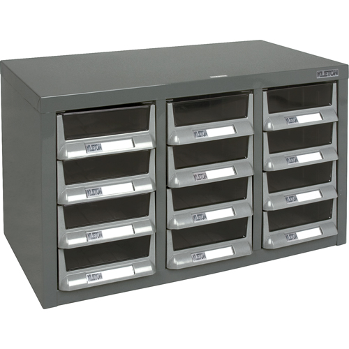 KPC-100 Parts Cabinet, Galvanized Steel, 12 Drawers, 23" x 11-2/5" x 13-4/5", Grey NRZ Safety Inc.