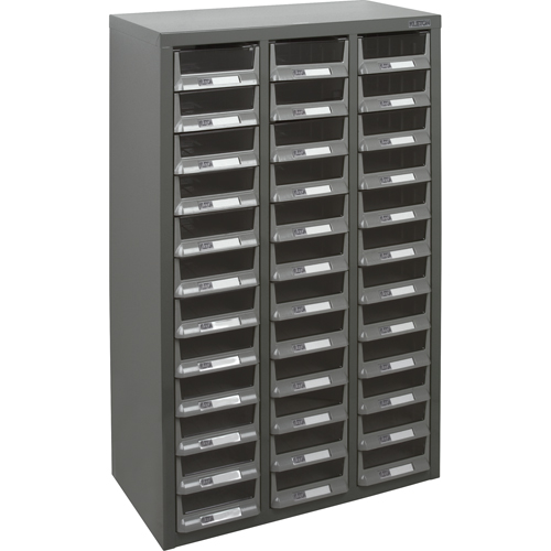 KPC-100 Parts Cabinet, Galvanized Steel, 36 Drawers, 23" x 11-2/5" x 36-9/10", Grey NRZ Safety Inc.