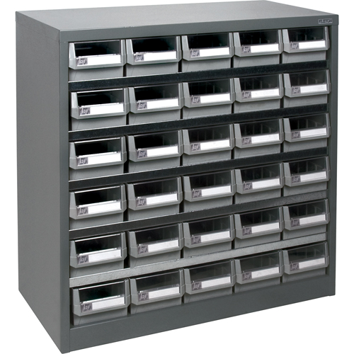 KPC-HD Heavy-Duty Parts Cabinet, Galvanized Steel, 30 Drawers, 34-3/5" x 15-7/10" x 34-3/5", Grey NRZ Safety Inc.