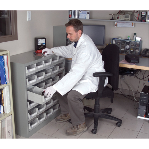 KPC-HD Heavy-Duty Parts Cabinet, Galvanized Steel, 30 Drawers, 34-3/5" x 15-7/10" x 34-3/5", Grey NRZ Safety Inc.