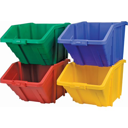 Jumbo Plastic Bin, 15-1/2" W x 13" H x 25" D, Blue, 200 lbs. Capacity NRZ Safety Inc.