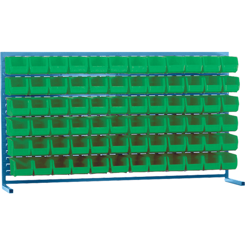 Louvered Rack with Bins, 72 Bins, 72" W x 15" D x 40" H NRZ Safety Inc.