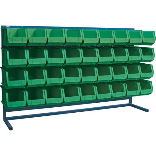 Louvered Rack with Bins, 36 Bins, 72" W x 15" D x 40" H NRZ Safety Inc.
