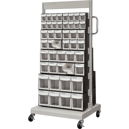 Servante mobile de bacs &agrave; plateaux inclinables, &agrave; deux c&ocirc;t&eacute;s, 92 bacs, 26-1/4" la x 22" p x 57-1/2" h NRZ Safety Inc.