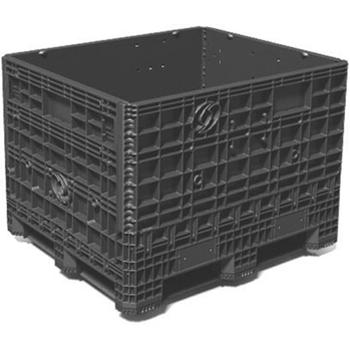 Medium-Duty Collapsible Bulkpak Containers, 48" L x 40" W x 34" H, Black NRZ Safety Inc.
