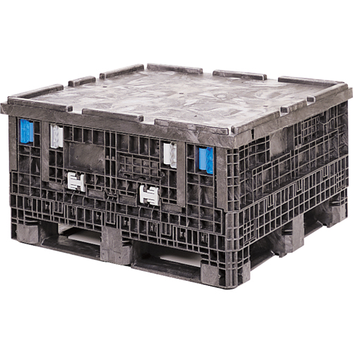 Medium-Duty Collapsible Bulkpak Containers, 30" L x 32" W x 25" H, Black NRZ Safety Inc.