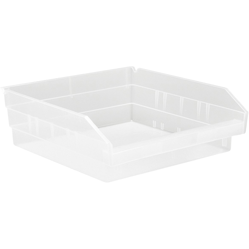 Bacs de rangement pour tablettes, 11-1/8" la x 4" H x 11-5/8" p, Transparent, Capacit&eacute; 30 lb NRZ Safety Inc.