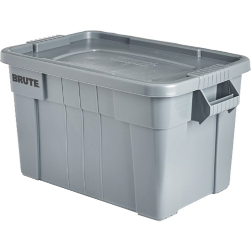 Brute Storage Tote with Lid, 27.88” D x 17.38” W x 15.13” H, 160 lbs. Capacity, Grey NRZ Safety Inc.