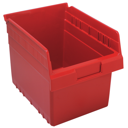 Store-Max Shelf Bins, 8-3/8" W x 8" H x 11-5/8" D, Red, 44 lbs. Capacity NRZ Safety Inc.