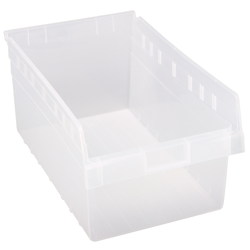 Store-Max Shelf Bins, 11-1/8" W x 8" H x 17-7/8" D, Clear, 56 lbs. Capacity NRZ Safety Inc.