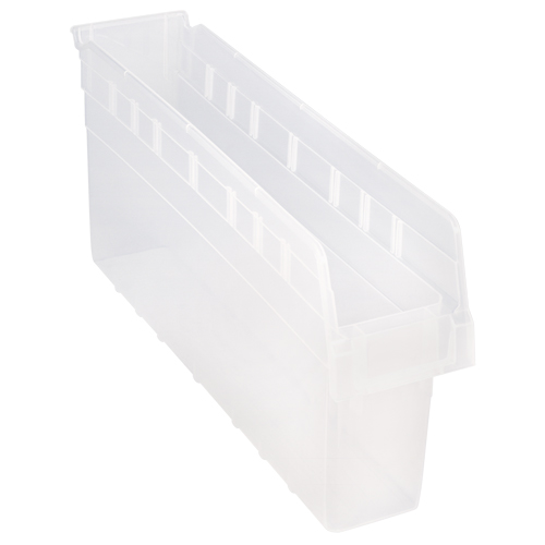 Store-Max Shelf Bins, 4-3/8" W x 8" H x 23-5/8" D, Clear, 68 lbs. Capacity NRZ Safety Inc.