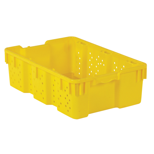 Agricultural Plastic Stack-N-Nest Container, 16" x 23.9" x 7.3", Yellow NRZ Safety Inc.