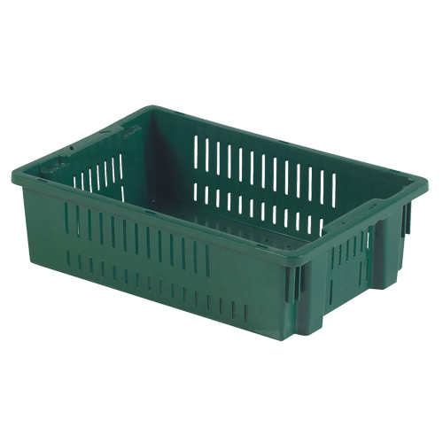 Contenant en plastique empilable Stack-N-Nest pour l'agriculture, 13,1" x 19,7" x 5,6", Vert NRZ Safety Inc.