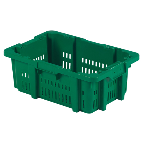 Food Handling Plastic Stack-N-Nest Container, 16" x 23.9" x 8.8", Green NRZ Safety Inc.