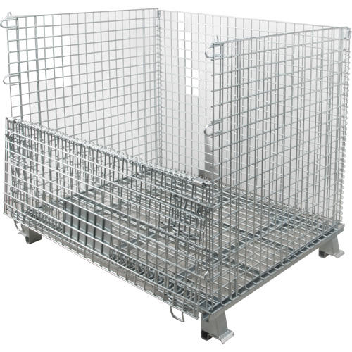 Collapsible Wire Container, 40" W x 48" D x 42" H, 4000 lbs. Capacity NRZ Safety Inc.
