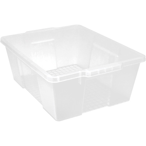 Plastic Latch Container, 15.875" W x 21" D x 7.75" H, Clear NRZ Safety Inc.